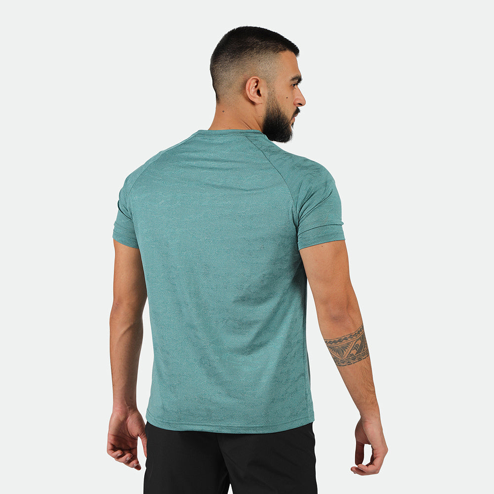 MEN-GO BEYOND-CAMO-T-SHIRT (DARK-CYAN)