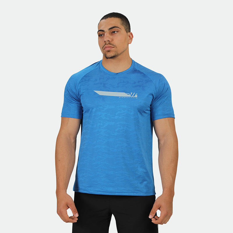 MEN-GO BEYOND-CAMO-T-SHIRT (AZURE-BLUE)