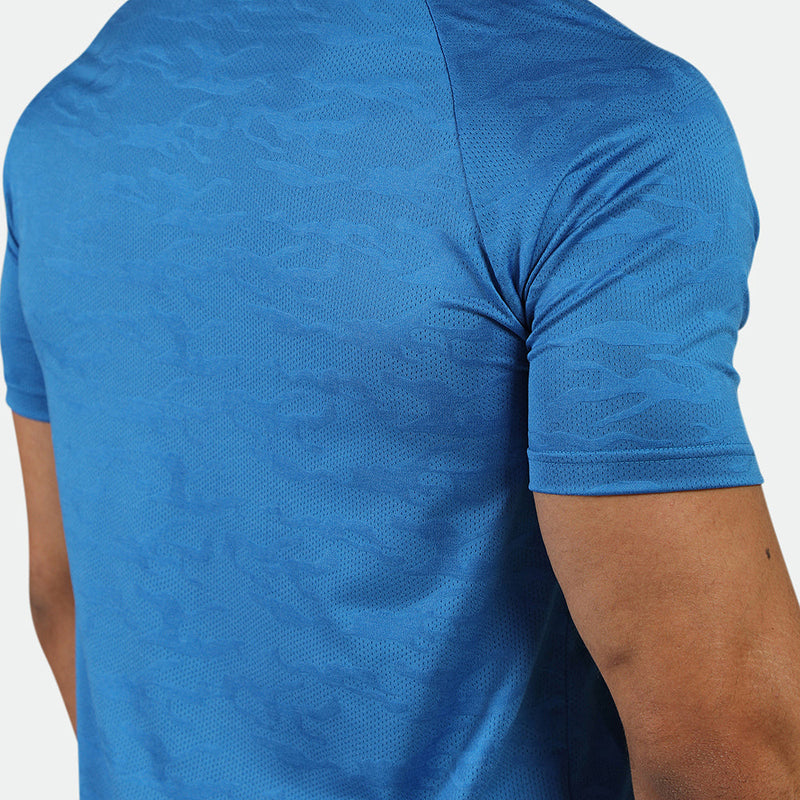 MEN-GO BEYOND-CAMO-T-SHIRT (AZURE-BLUE)