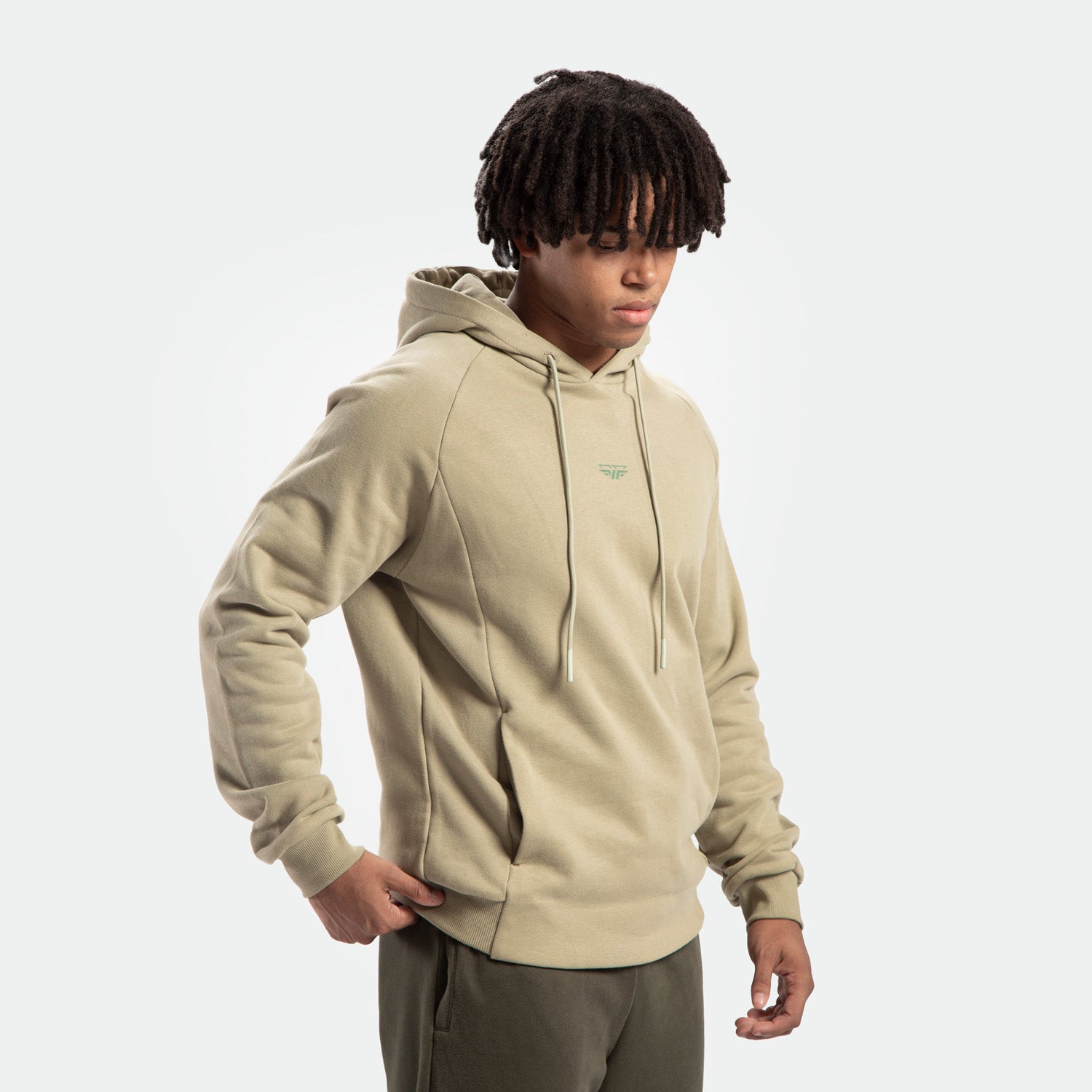 MEN-GO BEYOND-SHIELD-HOODIE (TEA-GREEN)