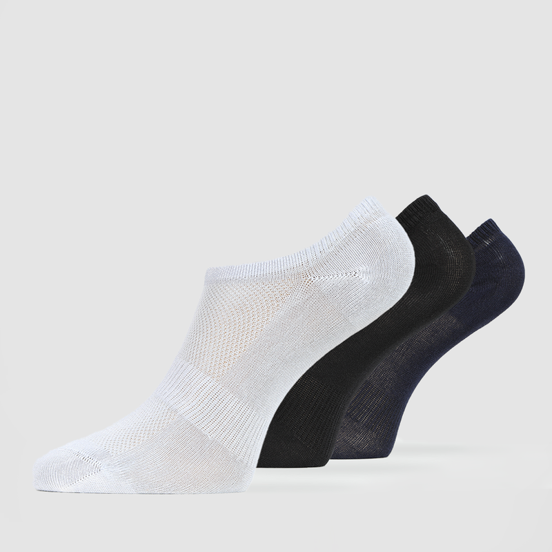 UNISEX SOFTY ANKLE SOCKS (BLACK-NAVY BLUE-GREY) 3 PAIRS