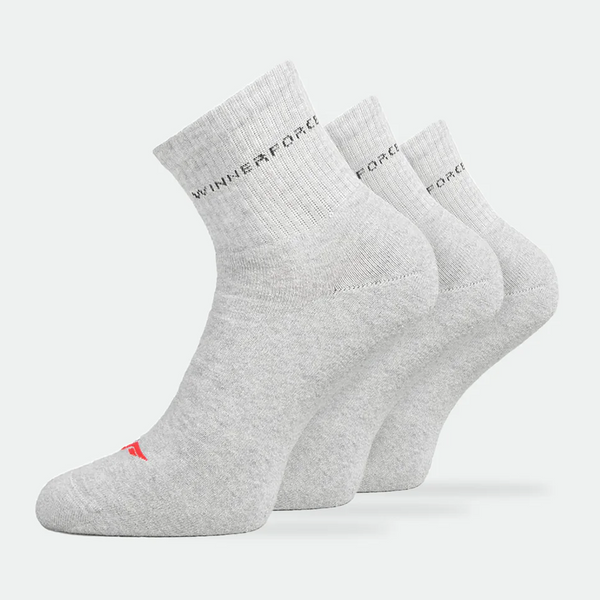 UNISEX PANSY CUSHIONED SOCKS(GREY)  3 Pairs