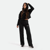 WOMEN-GO BEYOND-CROPPED-HOODIE (CAVIAR-BLACK)