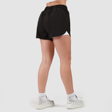 WOMEN SIGNATURE-LAYERED-SHORTS (2 IN 1) (BLACK-WHITE)