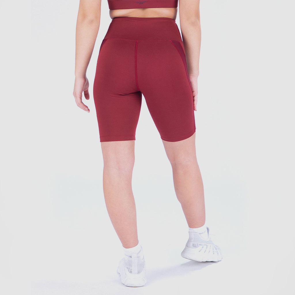 WOMEN FORCE TRAINING SHORT (POMEGRANATE-RED)