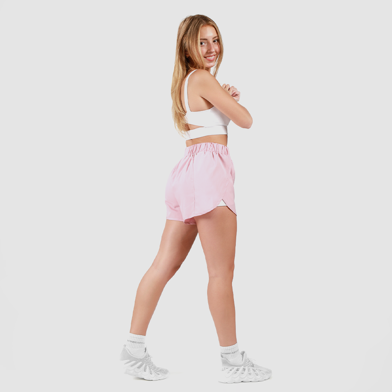 WOMEN SIGNATURE-LAYERED-SHORTS (2 IN 1) (PINK-NECTAR)