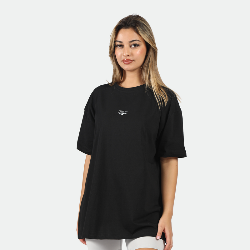 WOMEN-GO BEYOND-OVERSIZE-T-SHIRT (BLACK)