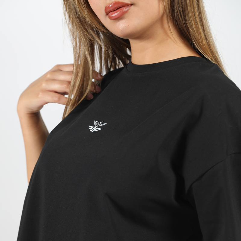 WOMEN-GO BEYOND-OVERSIZE-T-SHIRT (BLACK)