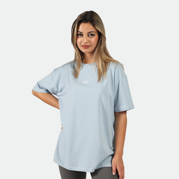 WOMEN-GO BEYOND-OVERSIZE-T-SHIRT (ANGEL-BLUE)