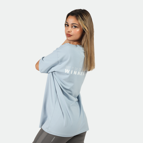 WOMEN-GO BEYOND-OVERSIZE-T-SHIRT (ANGEL-BLUE)