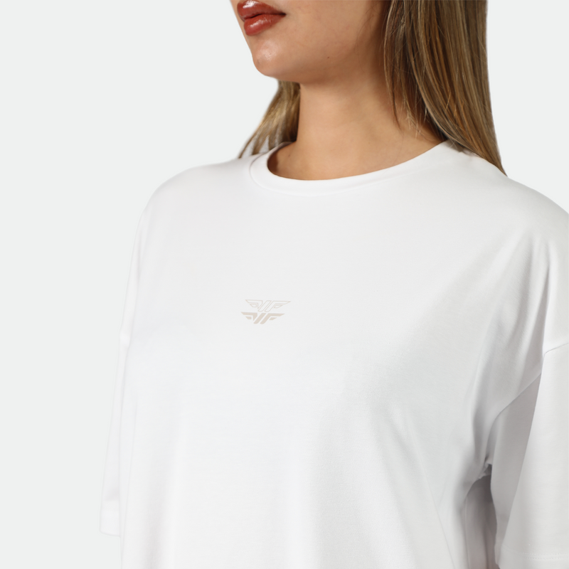 WOMEN-GO BEYOND-OVERSIZE-T-SHIRT (WHITE)