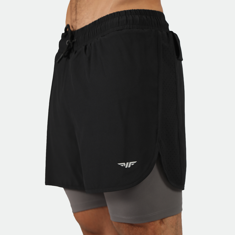 MEN-GO BEYOND-DYNAMIC-2 IN 1 SHORT (BLACK)