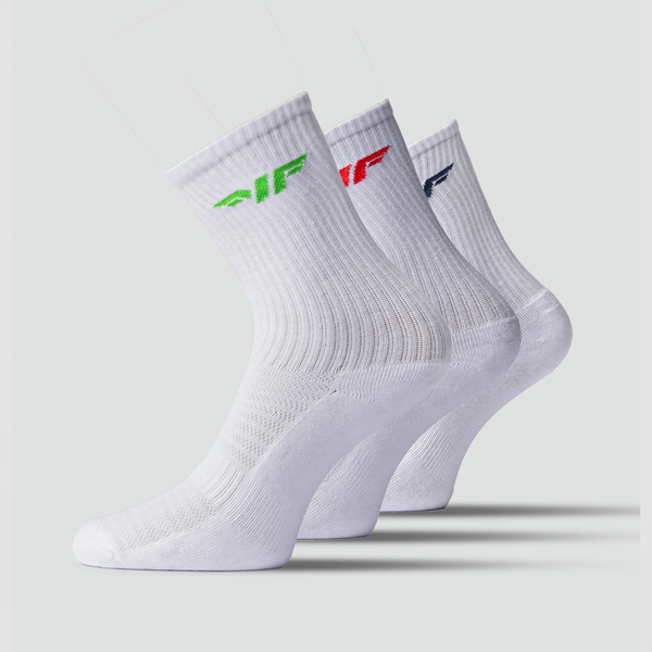 WOMEN SOCKS MOVE-CREW HALF CUSHIONED (WHITE)