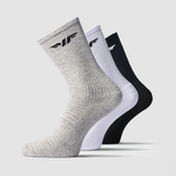 MEN SOCKS ESSENTIAL CREW HALF CUSHIONED (WHITE-BLACK-GREY)