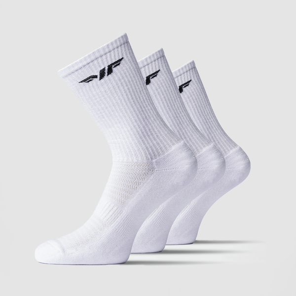 MEN SOCKS ESSENTIAL CREW HALF CUSHIONED (WHITE)