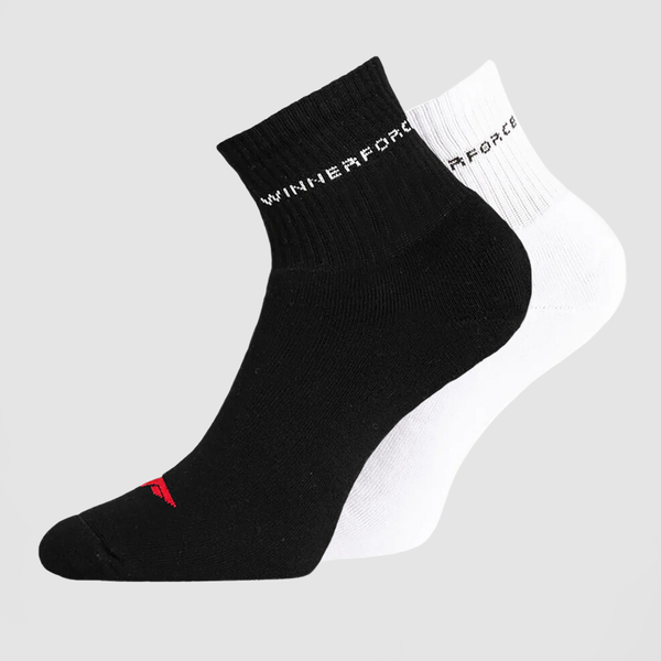 WOMEN SOCKS PANSY CUSHIONED (BLACK-WHITE) 2 PAIRS